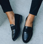 Alessia Laurent | Elegante loafers i krokopræget læderlook