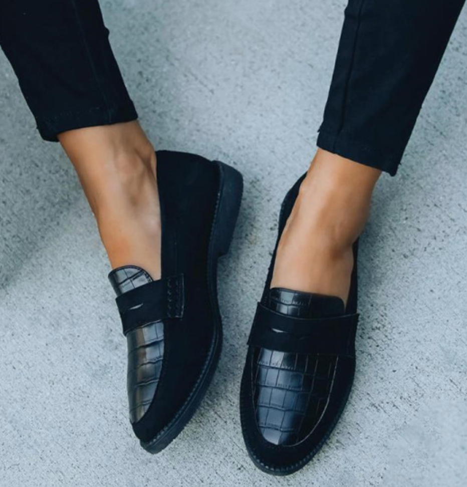 Alessia Laurent | Elegante loafers i krokopræget læderlook