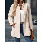 Ida Falck | Eleganter Mantel mit Stehkragen in Creme