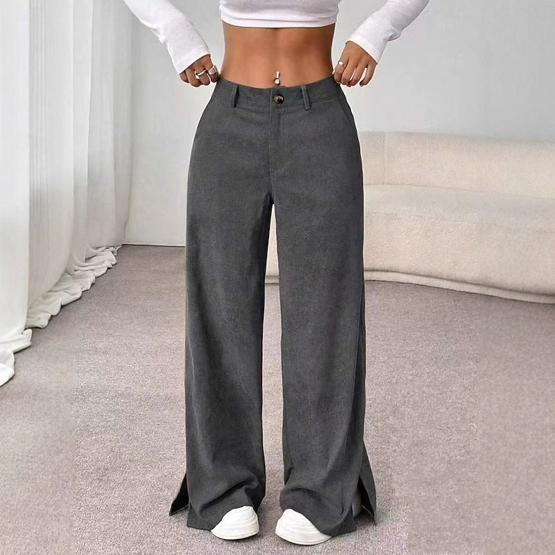 Josefine Olsen | High-Waist Wide-Leg Bukser i Beige