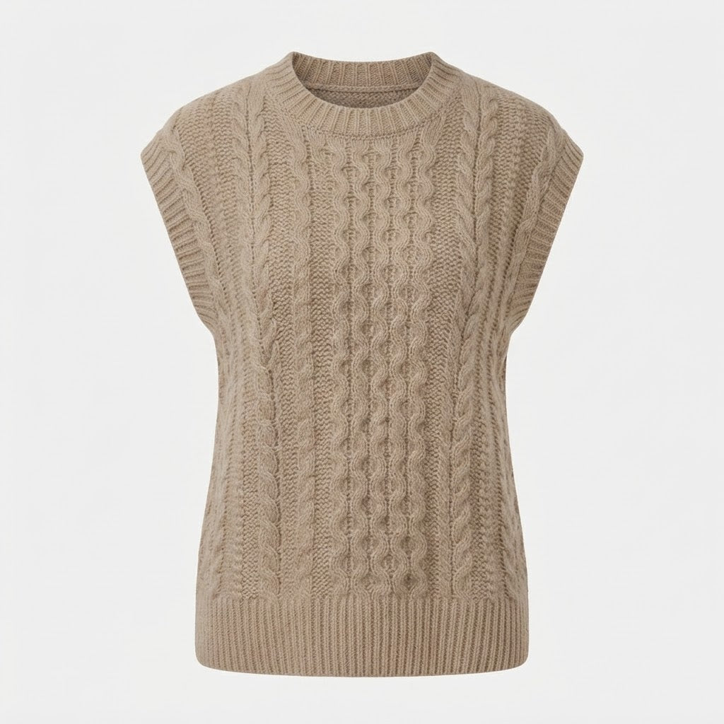 Pernille Jørgensen | Cable-Knit Sweater Vests in Beige