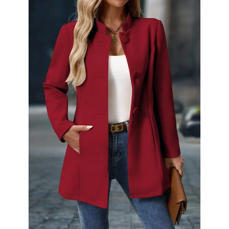 Ida Falck | Eleganter Mantel mit Stehkragen in Creme