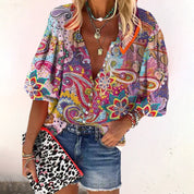 Isadora Montrose | Blomstret Bomulds-Bluse med Vintage Charm