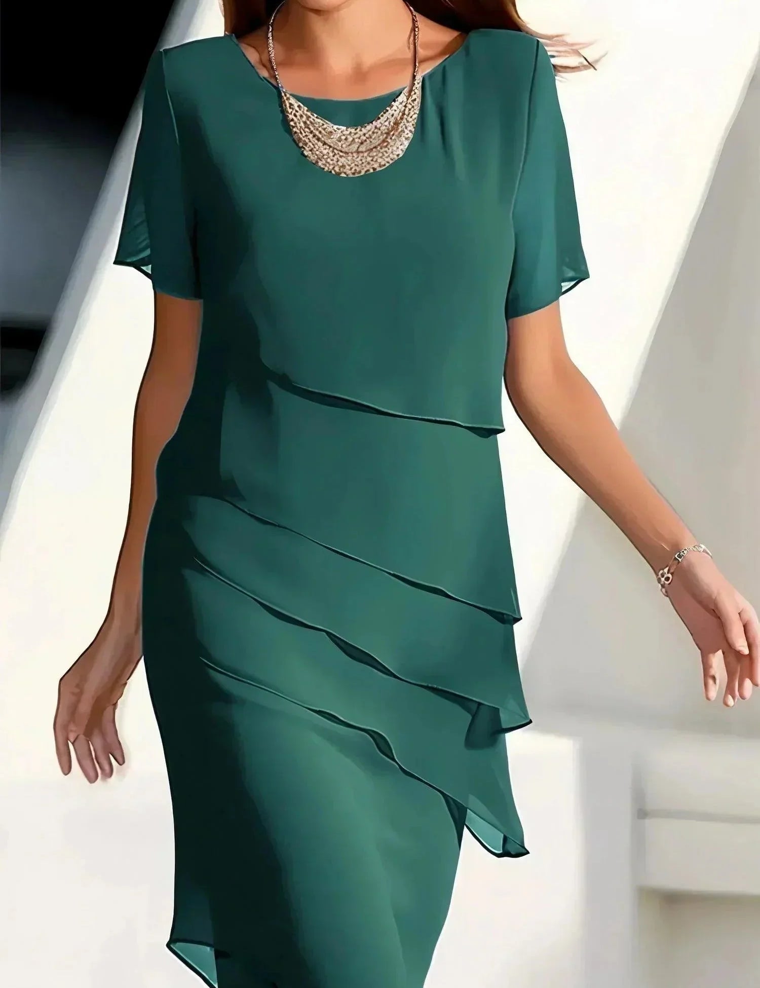 Valentina Moreau | Midi-sommerkjole med elegant lag-på-lag design