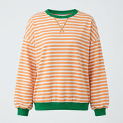 Stine Lindgaard | Oversized gestreiftes Sweatshirt mit Neondetails