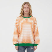 Stine Lindgaard | Oversized gestreiftes Sweatshirt mit Neondetails