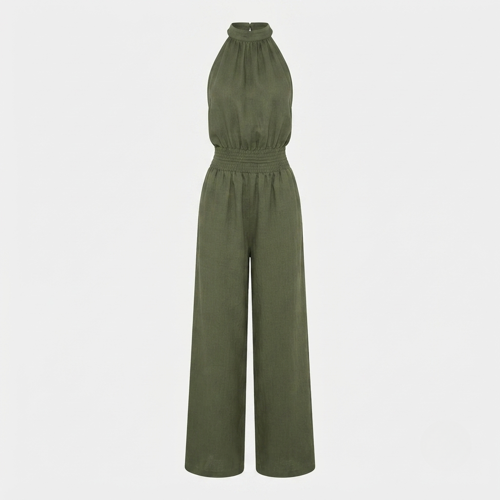 Stine Pedersen | Halterneck jumpsuit med vide ben til kvinder