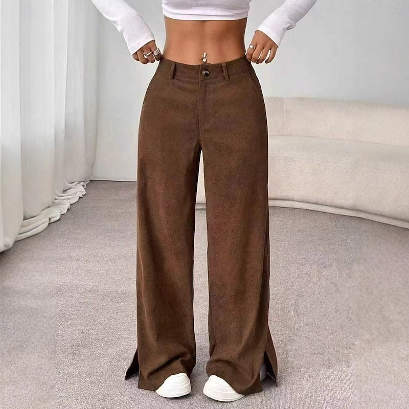 Josefine Olsen | High-Waist Wide-Leg Bukser i Beige