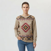 Trine Holm | Sweatshirt with Aztec Print and Crew Neck