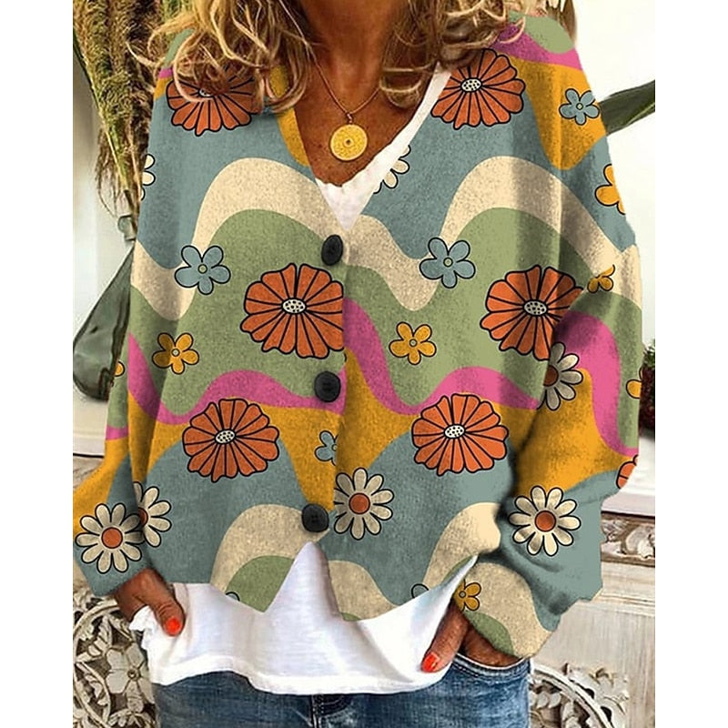 Ditte Nørgaard | Floral cardigan with an open front