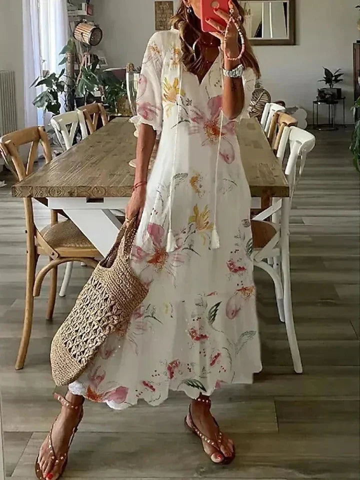 Isabelle Marceau | Maxisommerkjole med blomsterprint til kvinder