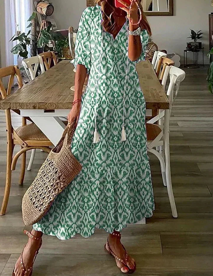 Isabelle Marceau | Maxisommerkjole med blomsterprint til kvinder