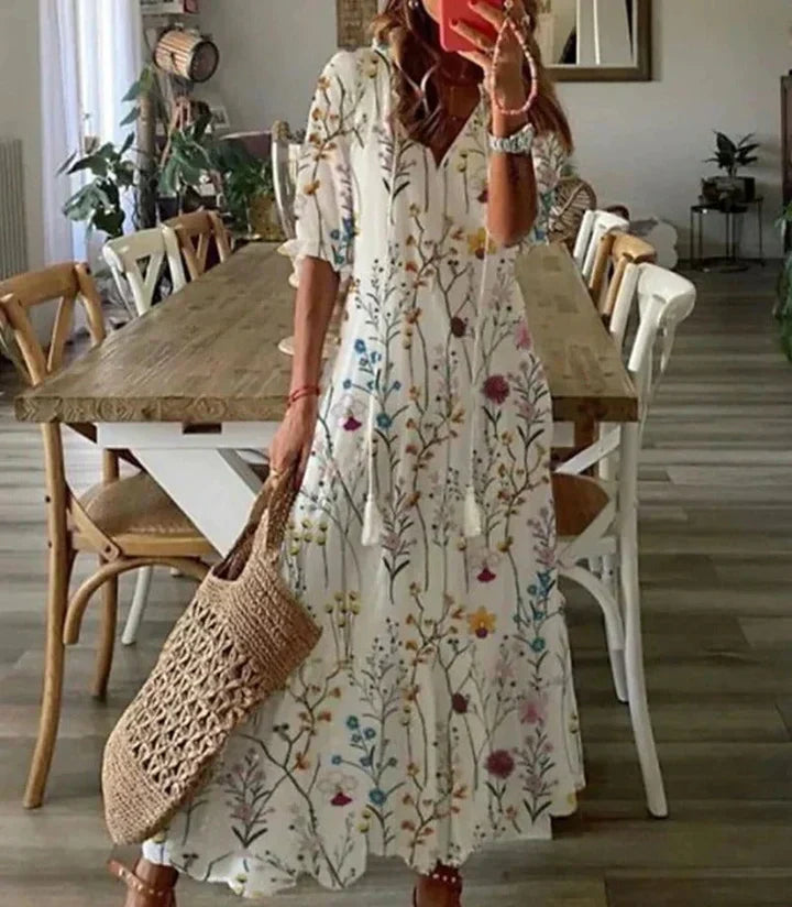Isabelle Marceau | Maxisommerkjole med blomsterprint til kvinder
