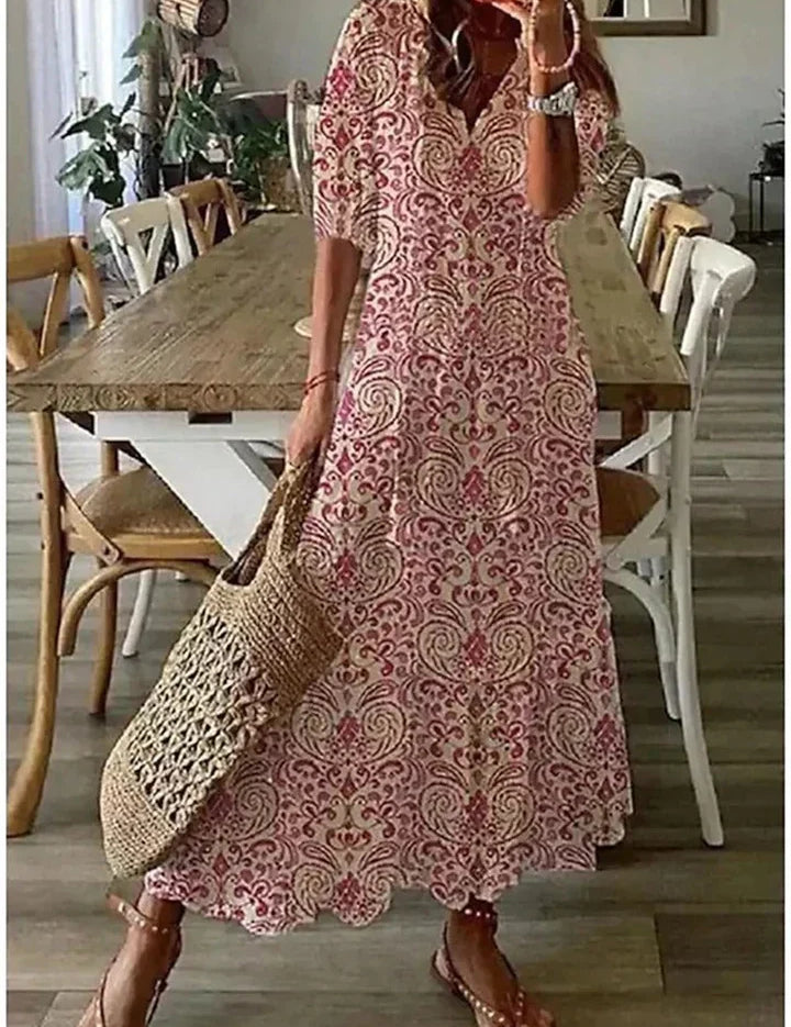 Isabelle Marceau | Maxisommerkjole med blomsterprint til kvinder