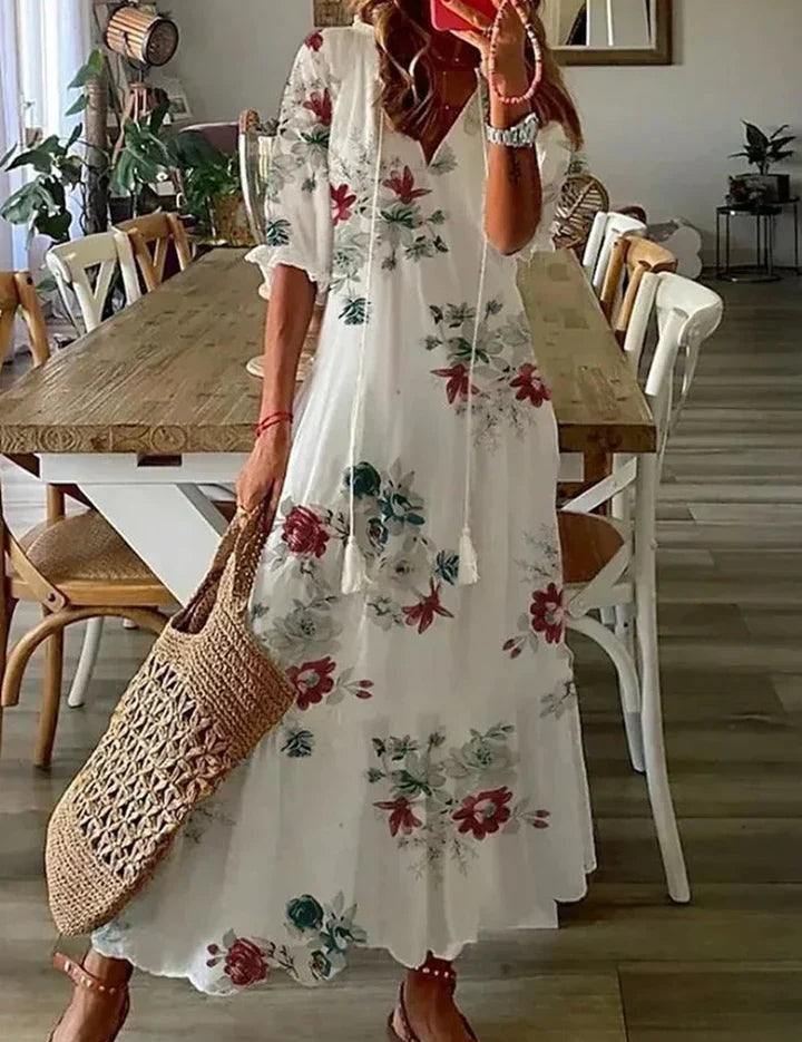 Isabelle Marceau | Maxisommerkjole med blomsterprint til kvinder