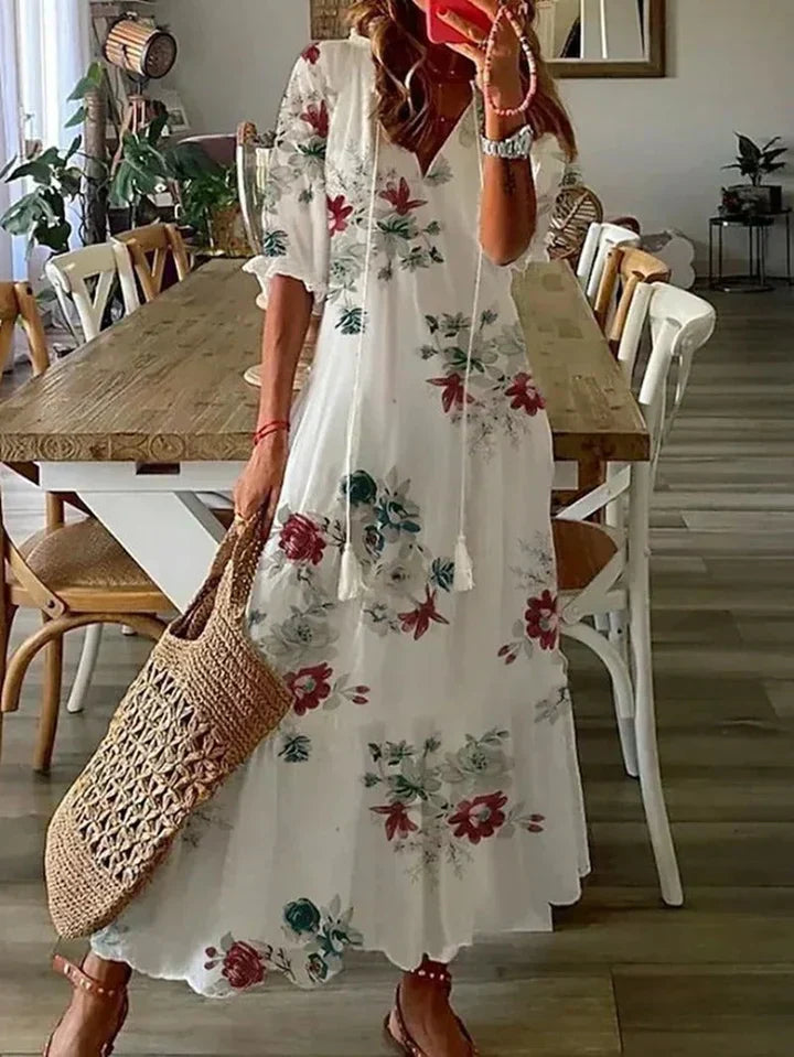 Isabelle Marceau | Maxisommerkjole med blomsterprint til kvinder