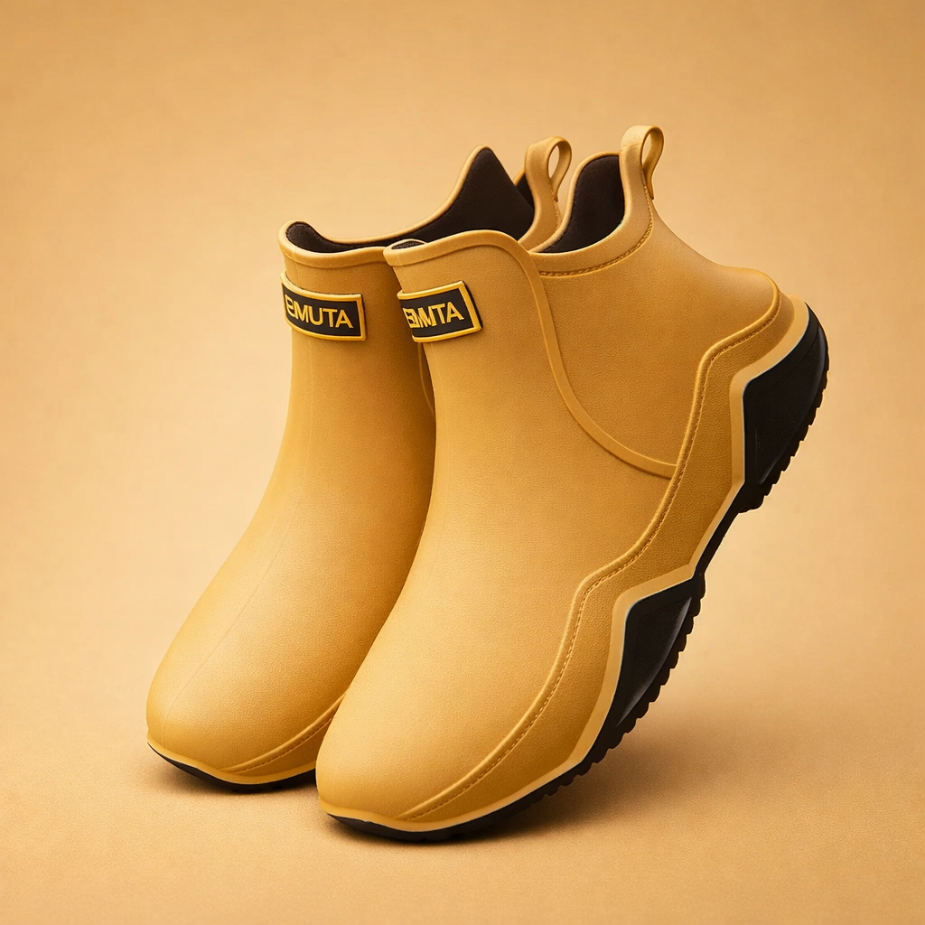 woman-presenting-mustard-yellow-waterproof-ankle-boots-studio-product-shot.png