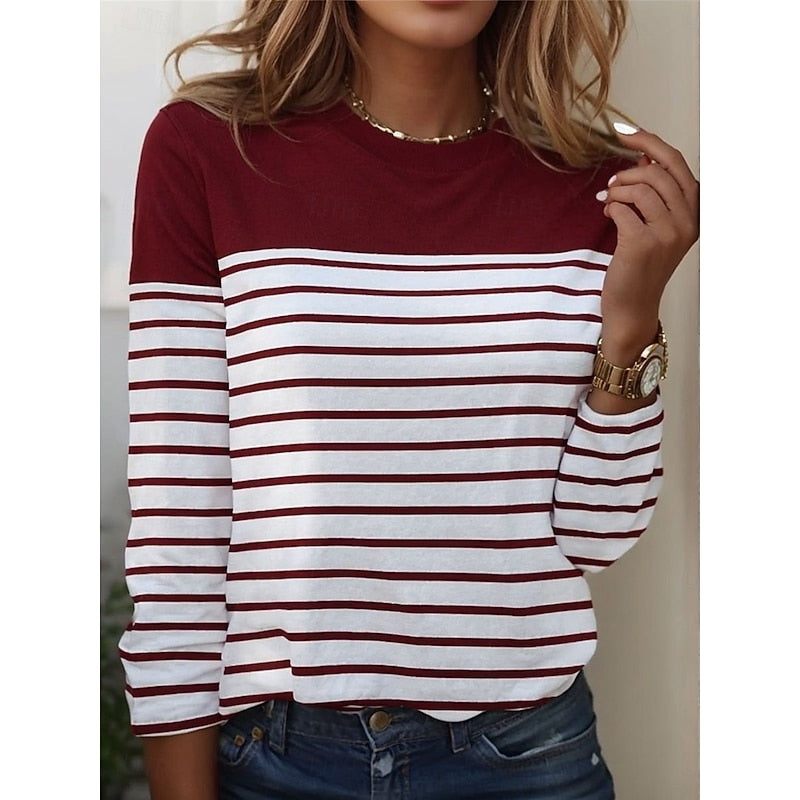 Yrsa Ege | Striped Blouse with Long Sleeves
