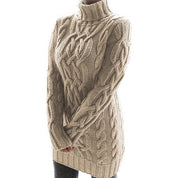 Helle Jespersen | Cable-strikket turtleneck-sweaterkjole i mini-længde