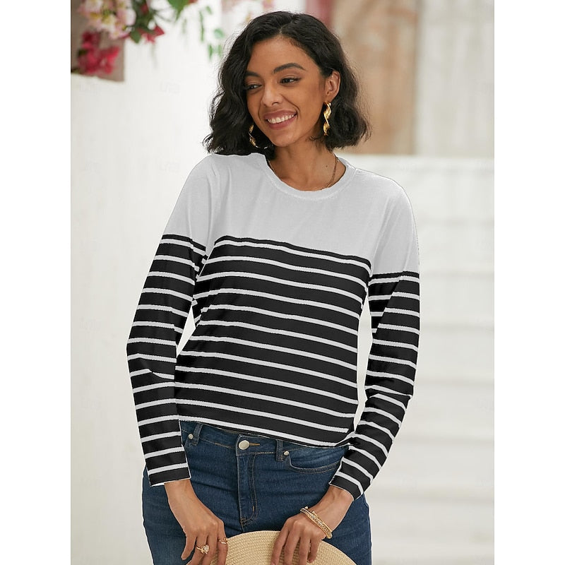 Yrsa Ege | Striped Blouse with Long Sleeves