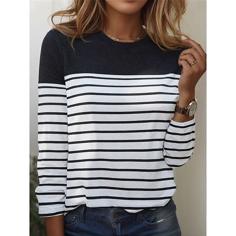 Yrsa Ege | Striped Blouse with Long Sleeves