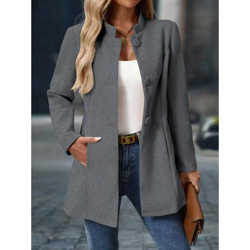 Ida Falck | Eleganter Mantel mit Stehkragen in Creme